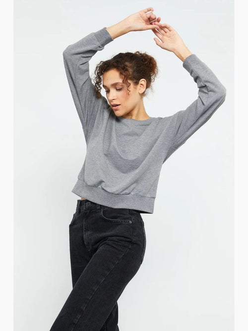 Sweatshirt de mulher relaxed com decote redondo tommy - Kiabi Sweatshirt de mulher relaxed com decote redondo tommy - Kiabi