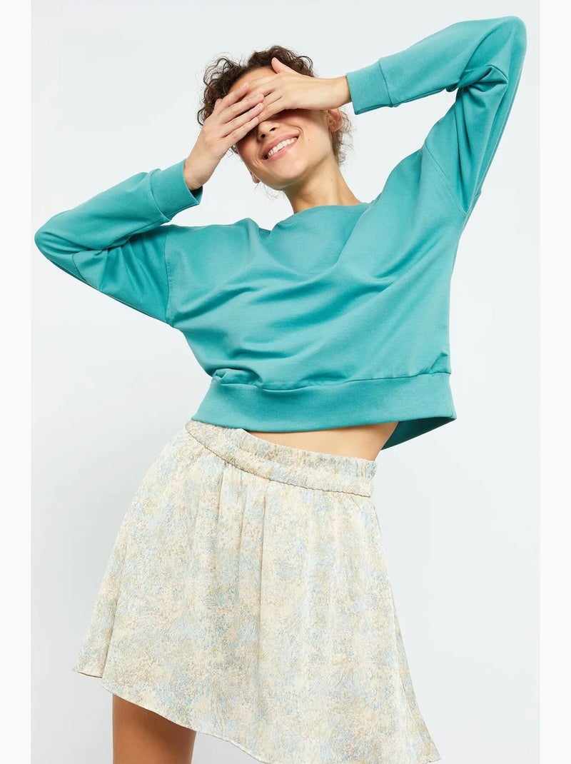 Sweatshirt de mulher relaxed com decote redondo tommy Verde menta - Kiabi
