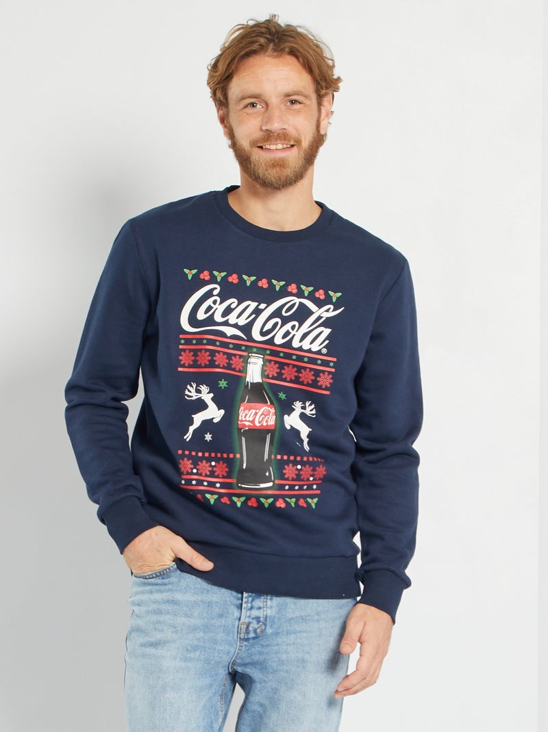 Sweatshirt de Natal 'Coca-Cola' Azul Marinho - Kiabi