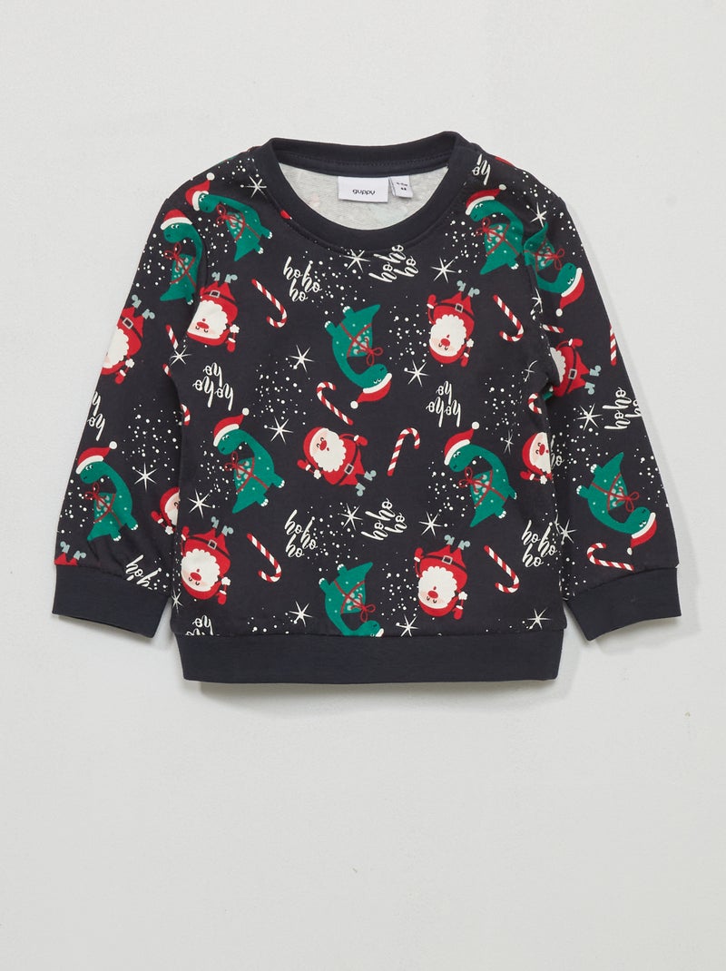 Sweatshirt de Natal em moletão Azul Marinho - Kiabi