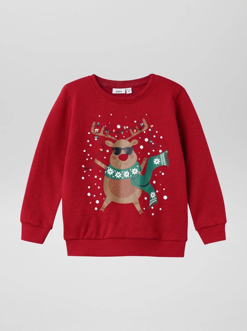 Sweatshirt de Natal em moletão VERMELHO - Kiabi