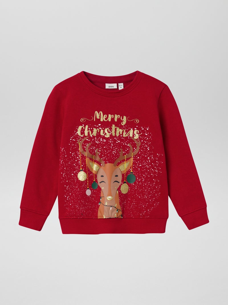 Sweatshirt de Natal em moletão VERMELHO - Kiabi