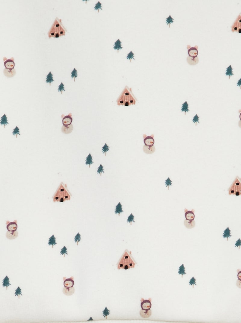 Sweatshirt de Natal em veludo BRANCO - Kiabi