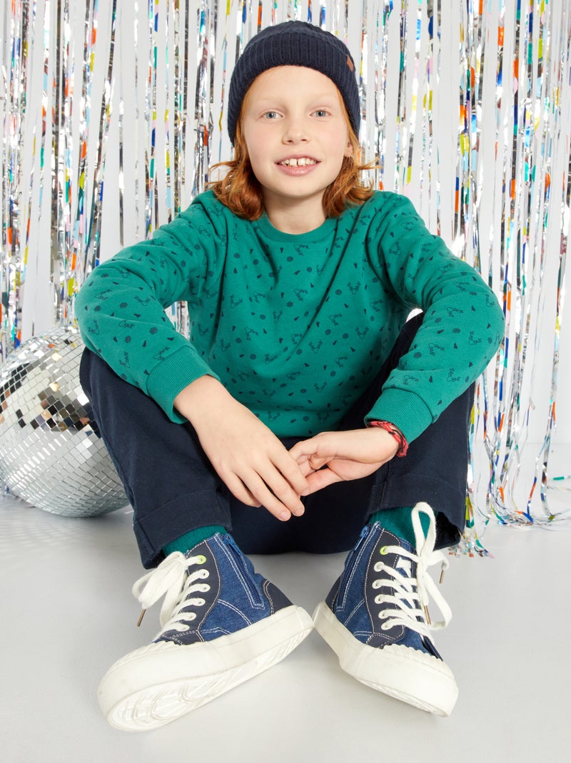 Sweatshirt de Natal matizada VERDE - Kiabi