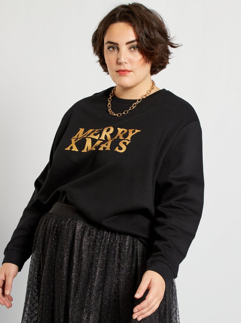 Sweatshirt de Natal PRETO - Kiabi
