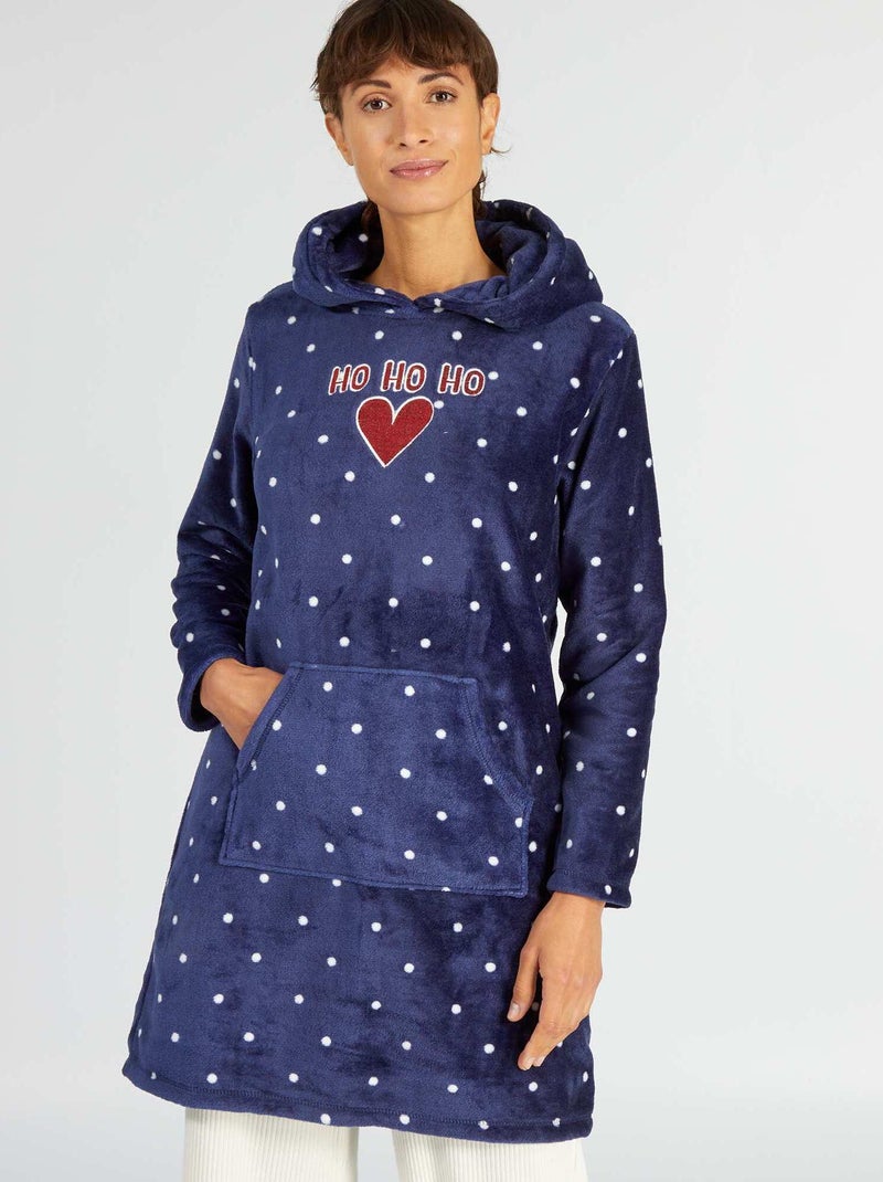 Sweatshirt de noite em malha polar AZUL - Kiabi