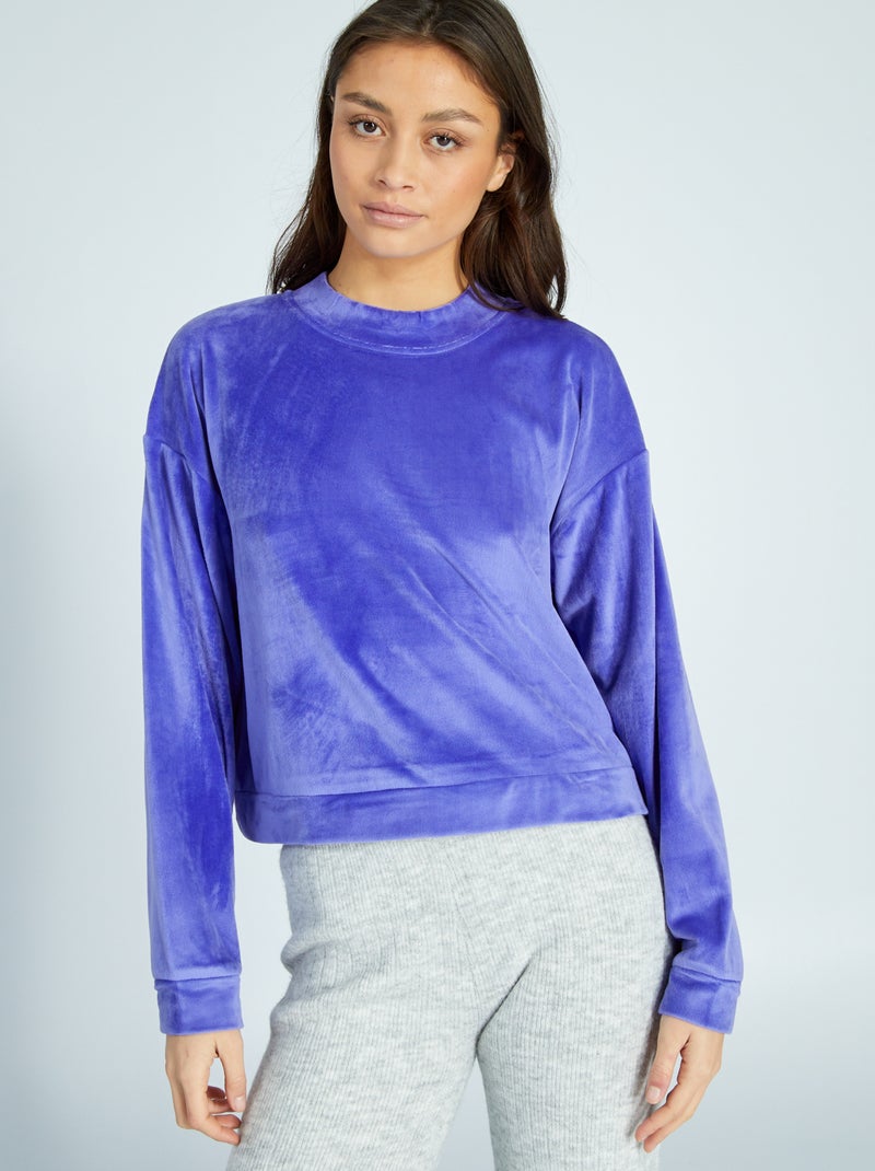 Sweatshirt de noite em malha polar AZUL - Kiabi