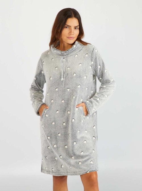 Sweatshirt de noite em malha polar 'corações' - Kiabi