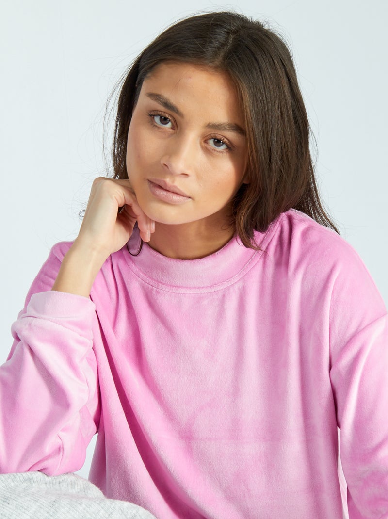 Sweatshirt de noite em malha polar Rosa - Kiabi