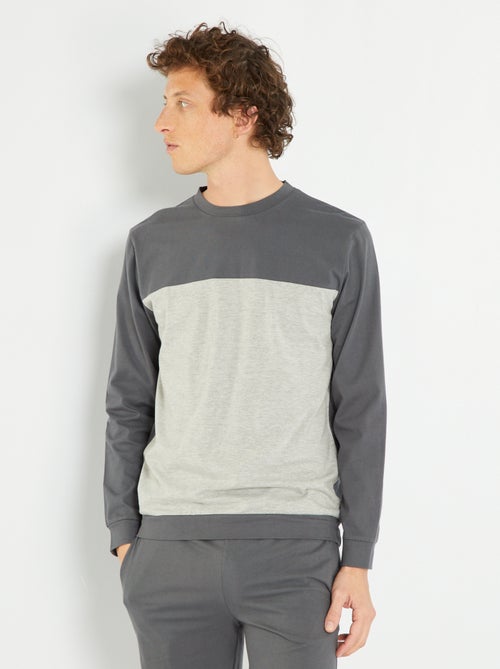 Sweatshirt de noite leve bicolor - Kiabi