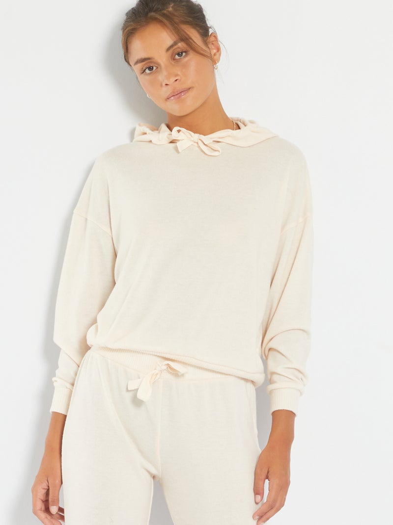 Sweatshirt de +pijama em malha matizada suave BEGE - Kiabi