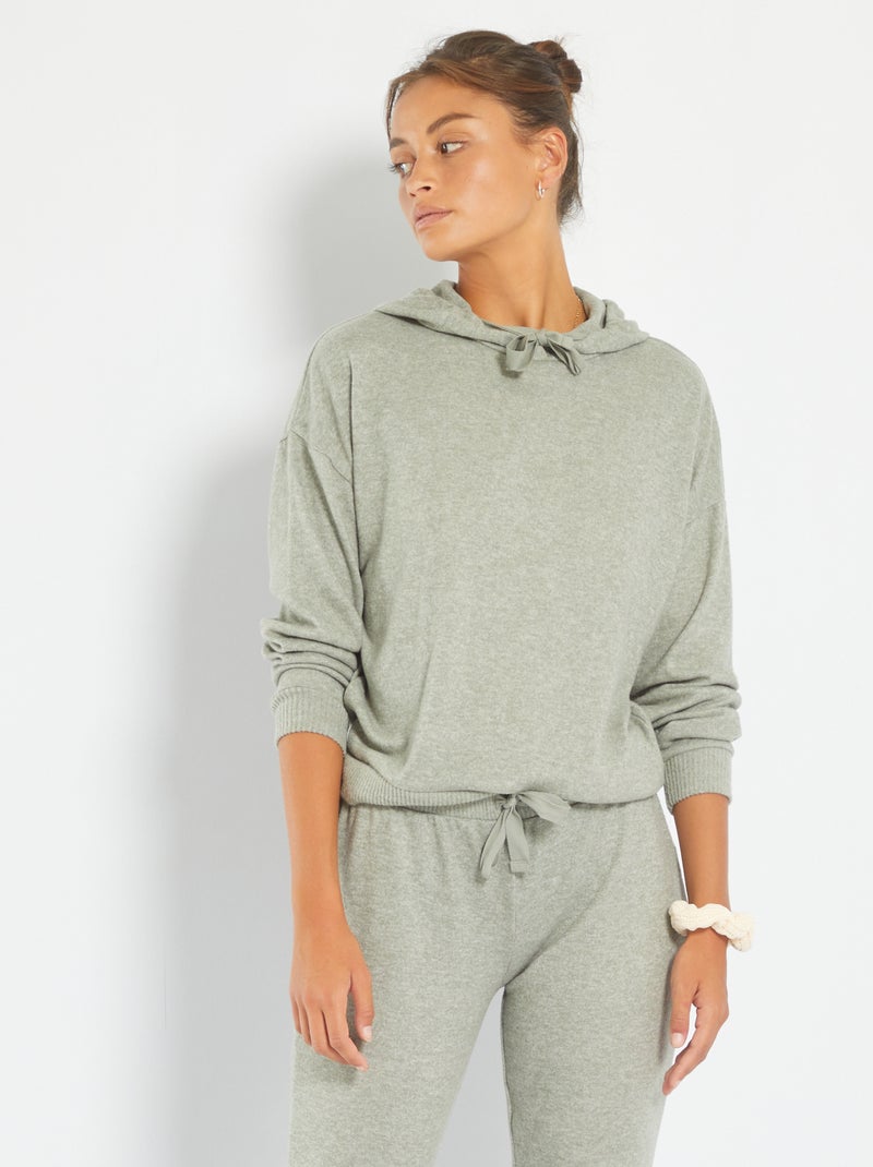 Sweatshirt de +pijama em malha matizada suave Cinza - Kiabi