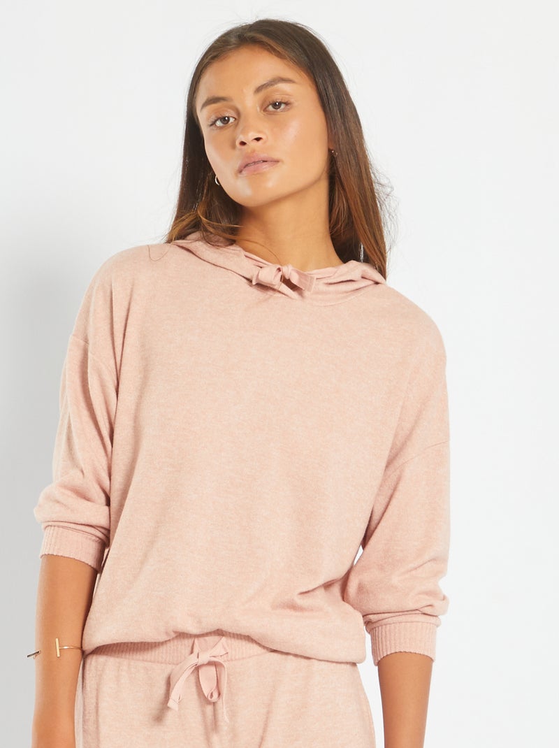 Sweatshirt de +pijama em malha matizada suave ROSA - Kiabi