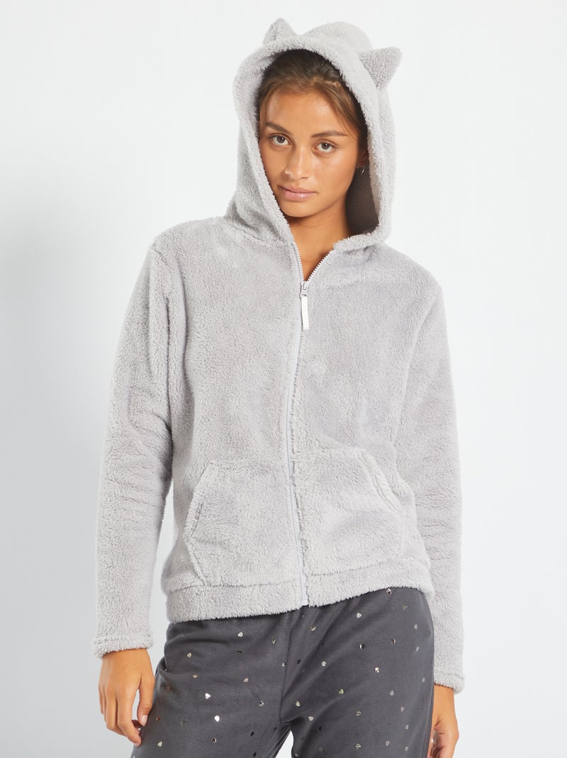Sweatshirt de pijama em malha suave Cinza - Kiabi