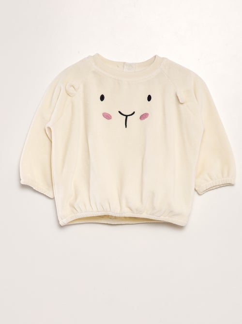 Sweatshirt de veludo com desenho - Kiabi