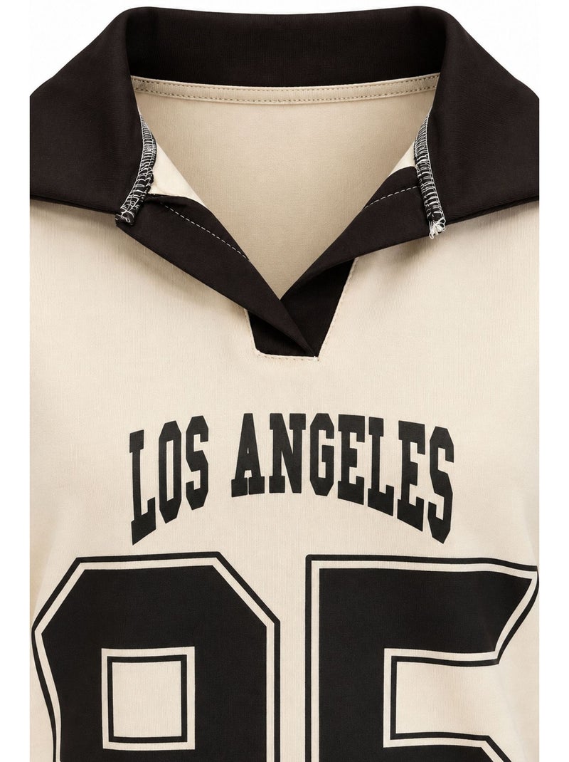 Sweatshirt descontraída mixray Creme - Kiabi
