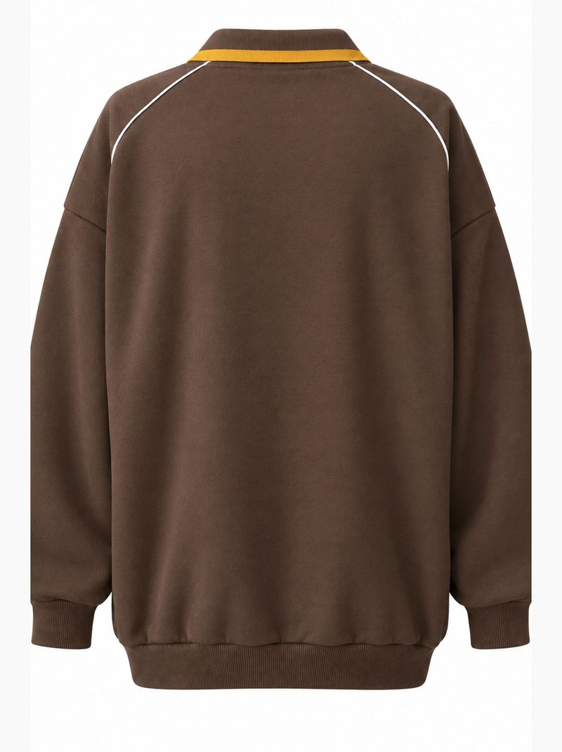 Sweatshirt descontraído mixray Castanho - Kiabi