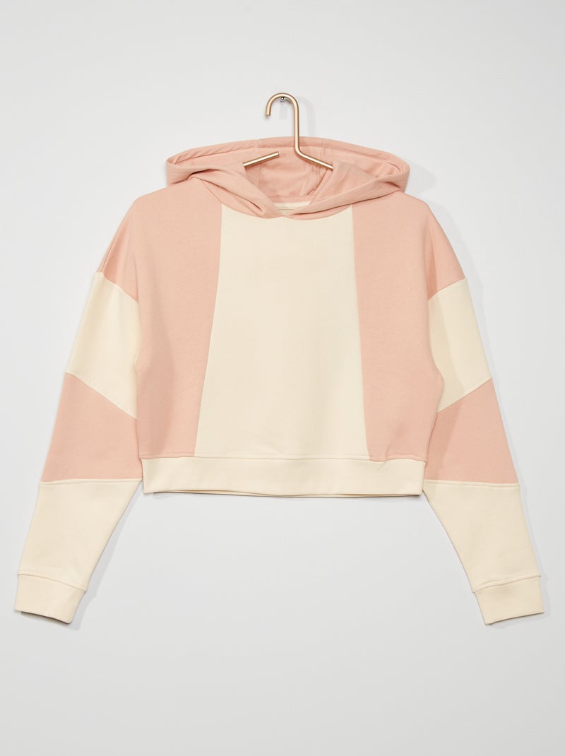 Sweatshirt desportiva bloco de cor ROSA - Kiabi