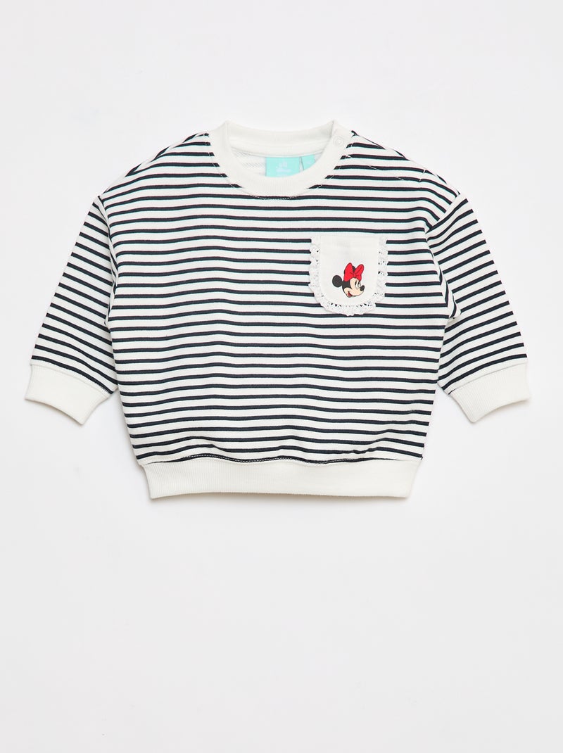 Sweatshirt 'Disney' com abertura com molas de pressão no ombro Branco - Kiabi