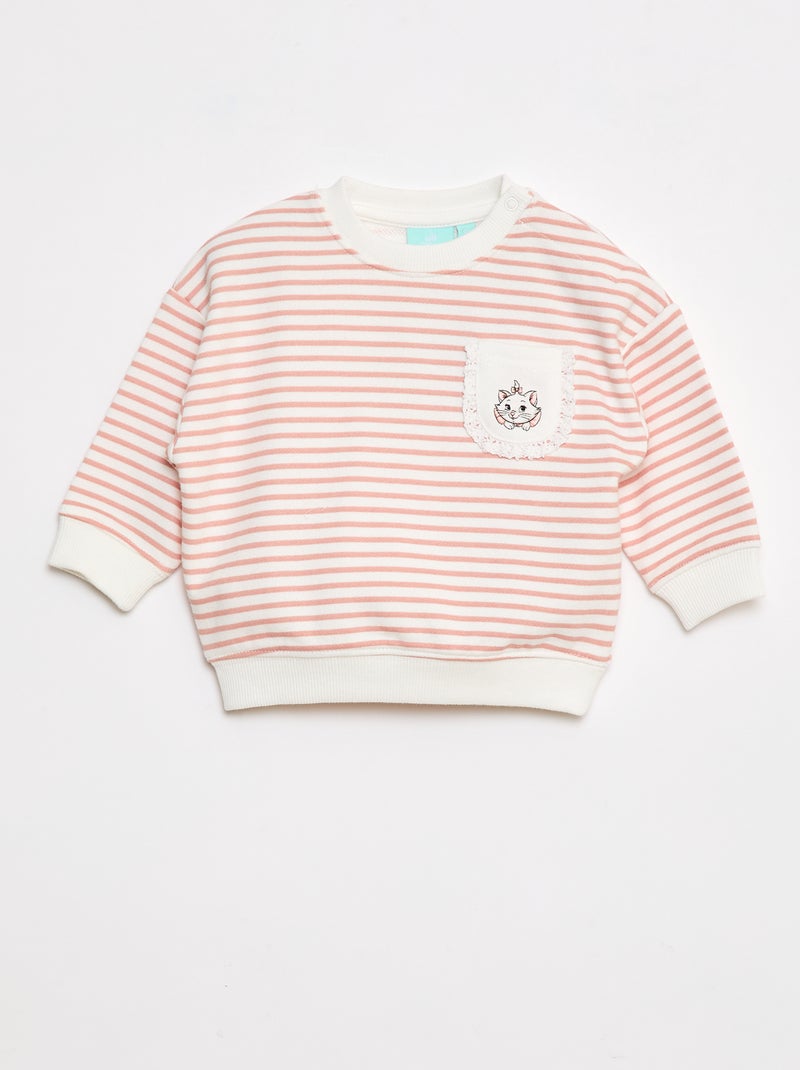 Sweatshirt 'Disney' com abertura com molas de pressão no ombro Branco - Kiabi