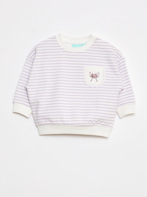 Sweatshirt 'Disney' com abertura com molas de pressão no ombro - Kiabi
