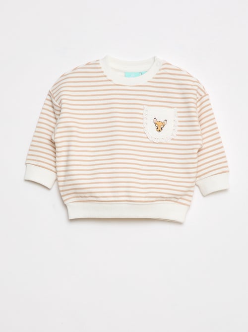Sweatshirt 'Disney' com abertura com molas de pressão no ombro - Kiabi