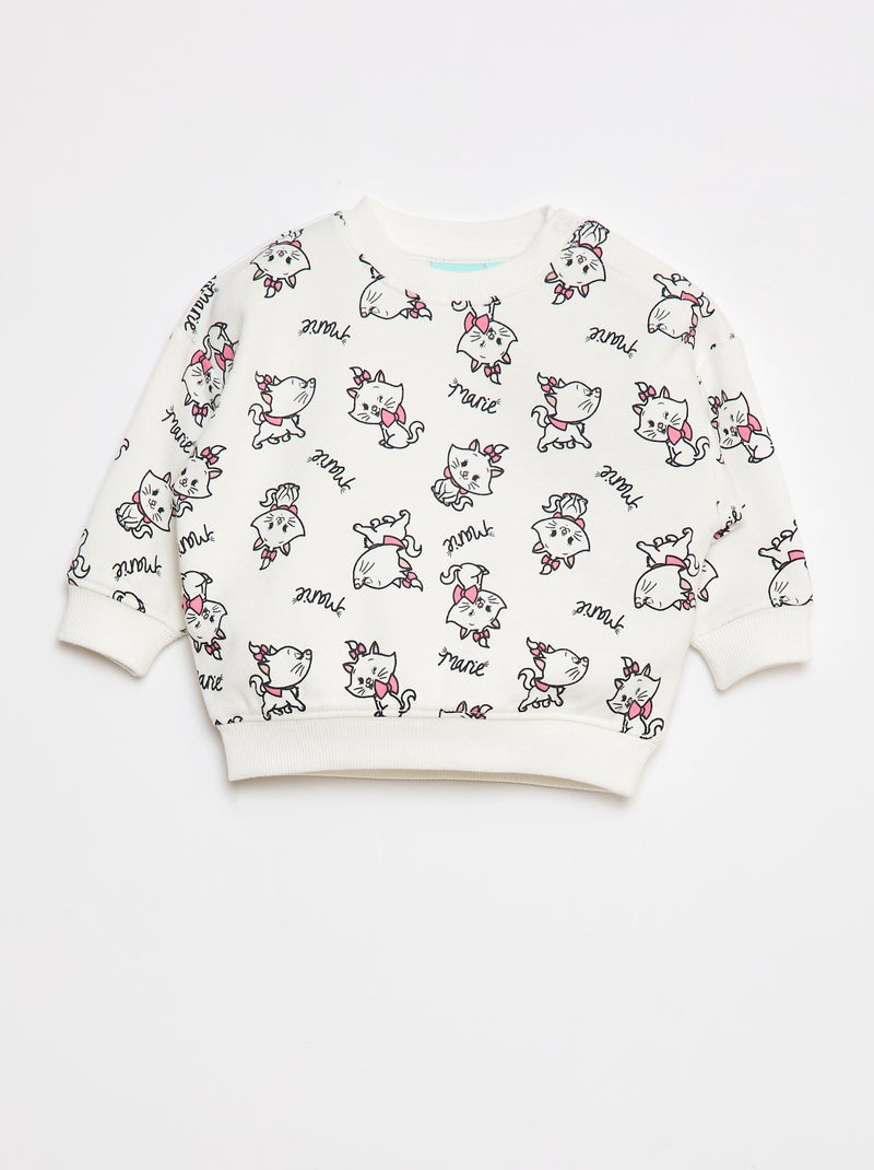 Sweatshirt 'Disney' com abertura com molas de pressão no ombro Branco - Kiabi