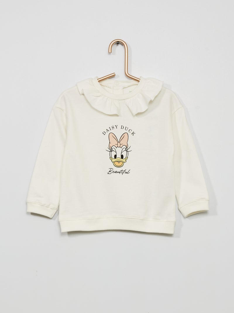 Sweatshirt 'Disney' com gola claudine BRANCO - Kiabi