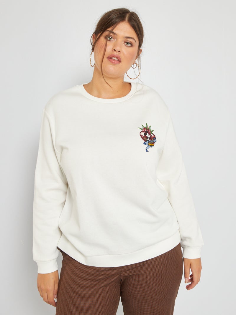 Sweatshirt 'Disney' em moletão BRANCO - Kiabi