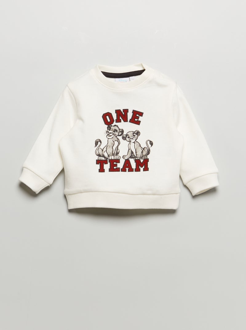 Sweatshirt 'Disney' em moletão BRANCO - Kiabi