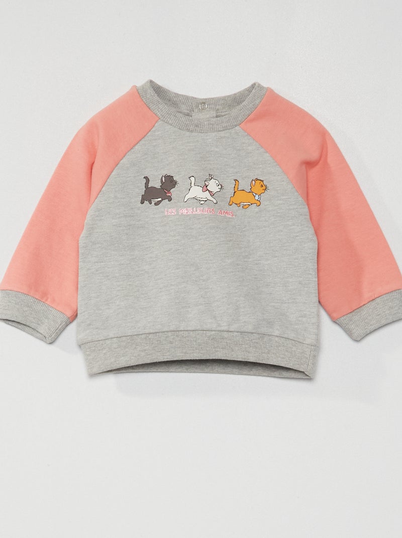 Sweatshirt 'Disney' gola redonda Cinza/ Rosa - Kiabi