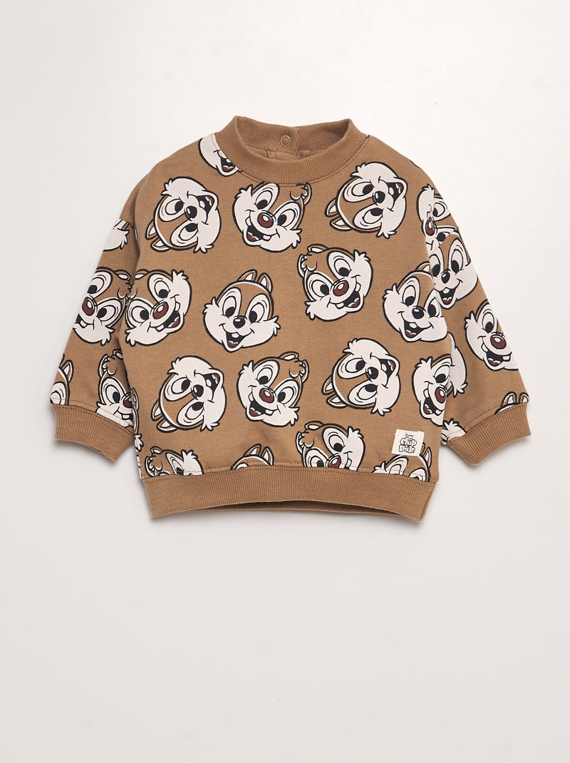 Sweatshirt 'Disney' 'Tico e Teco' de gola redonda CASTANHO - Kiabi