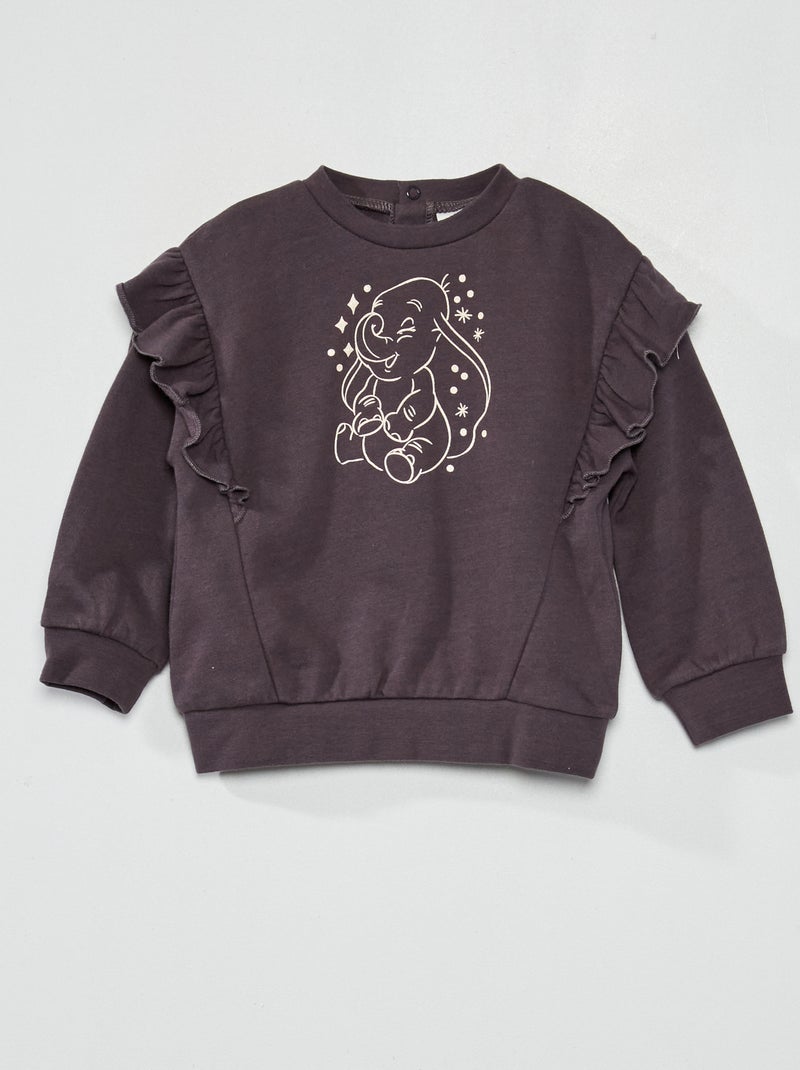 Sweatshirt em algodão com folhos 'Dumbo' CINZA - Kiabi