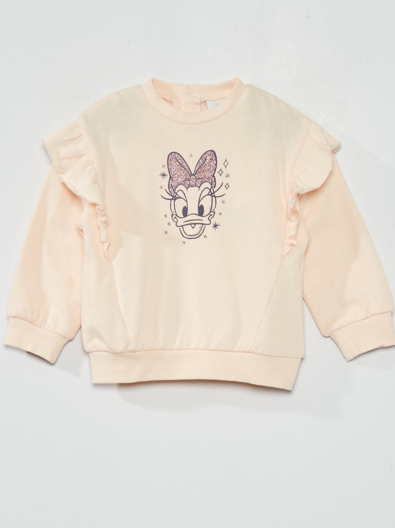 Sweatshirt em algodão com folhos 'Margarida' ROSA - Kiabi