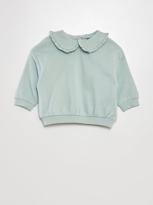 Sweatshirt em algodão com gola claudine - Kiabi