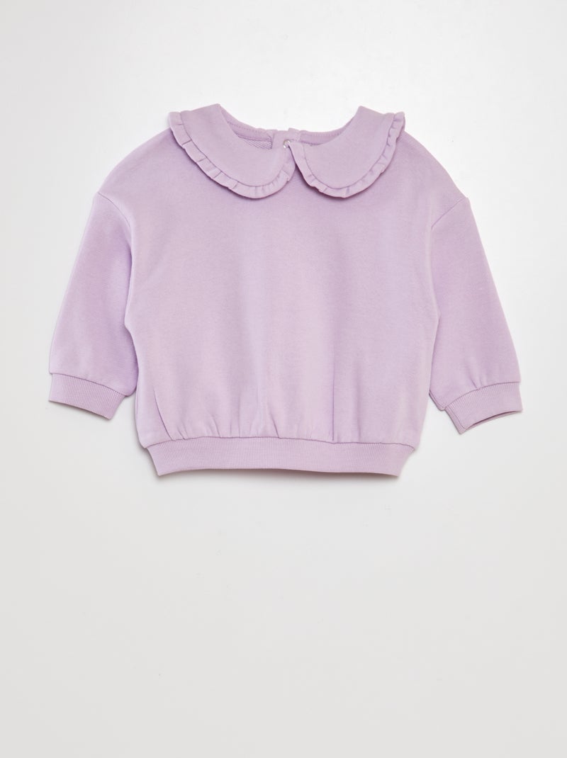 Sweatshirt em algodão com gola claudine VIOLETA - Kiabi