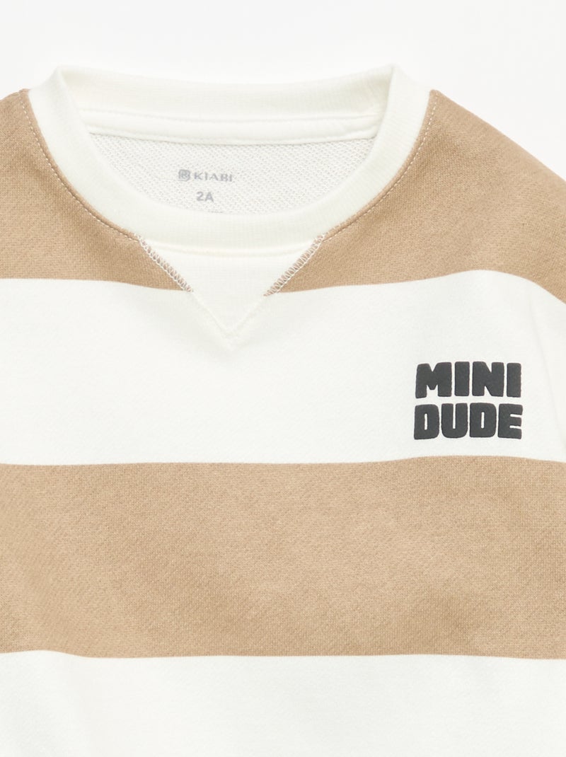 Sweatshirt em French Terry Bege - Kiabi