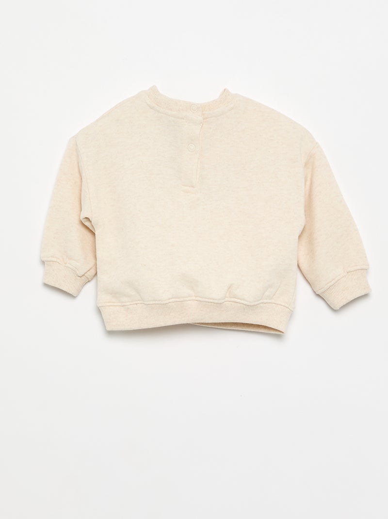 Sweatshirt em French Terry Bege - Kiabi