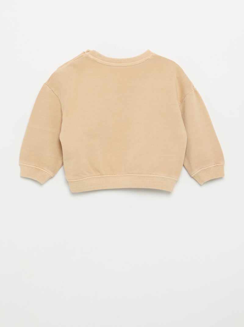 Sweatshirt em French Terry Bege - Kiabi