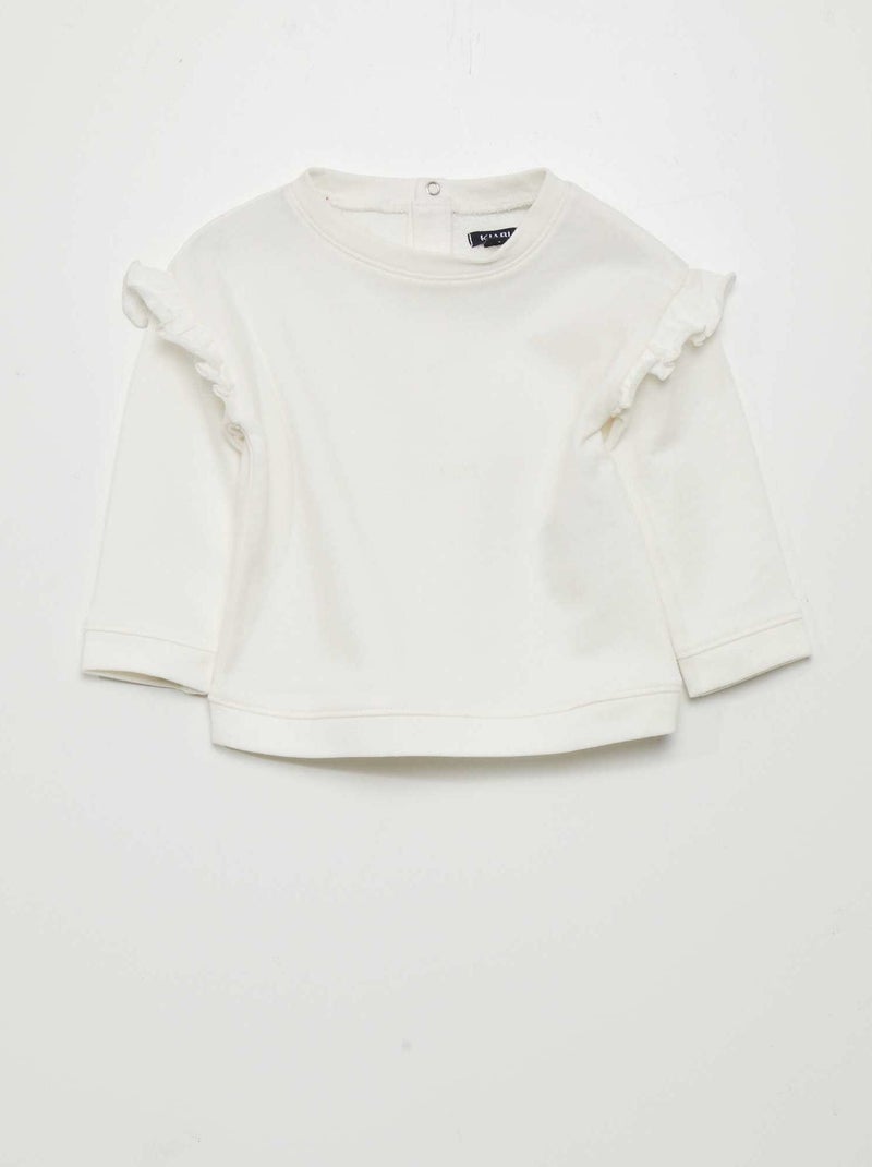 Sweatshirt em french terry Branco - Kiabi