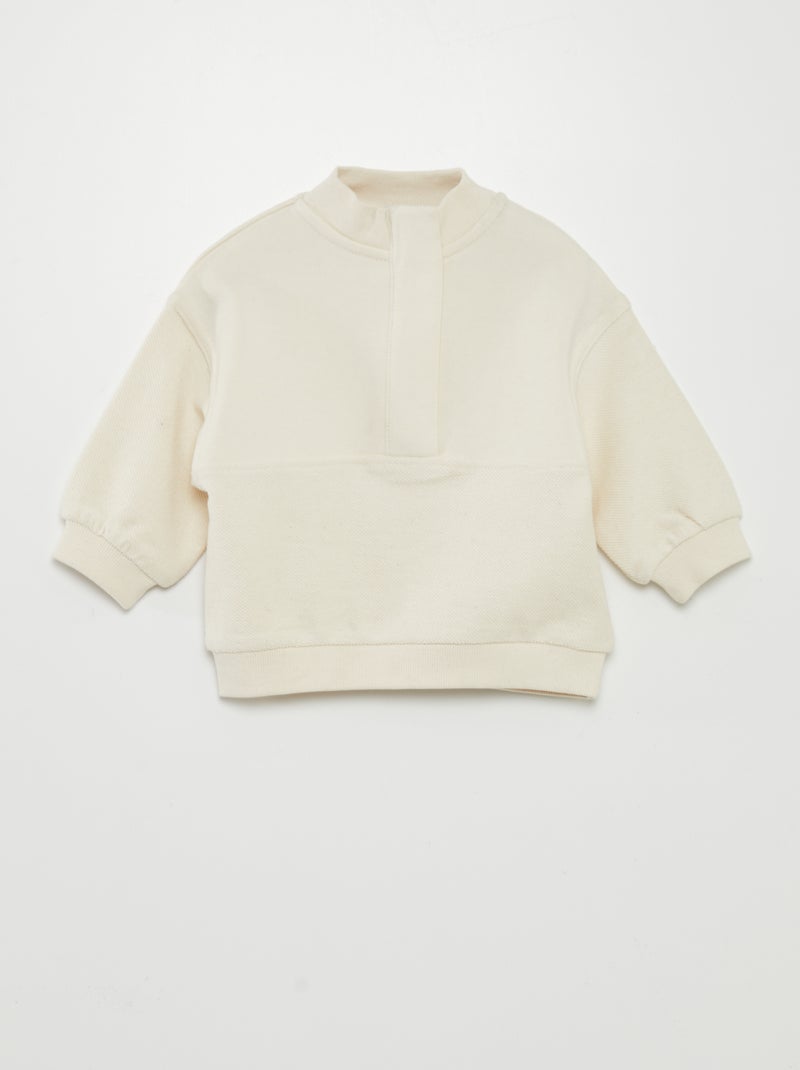 Sweatshirt em french terry BRANCO - Kiabi