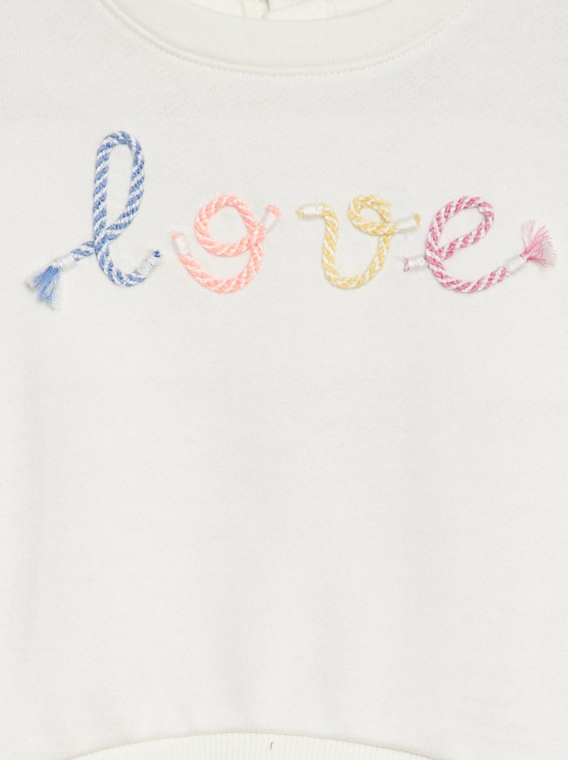 Sweatshirt em French Terry BRANCO - Kiabi