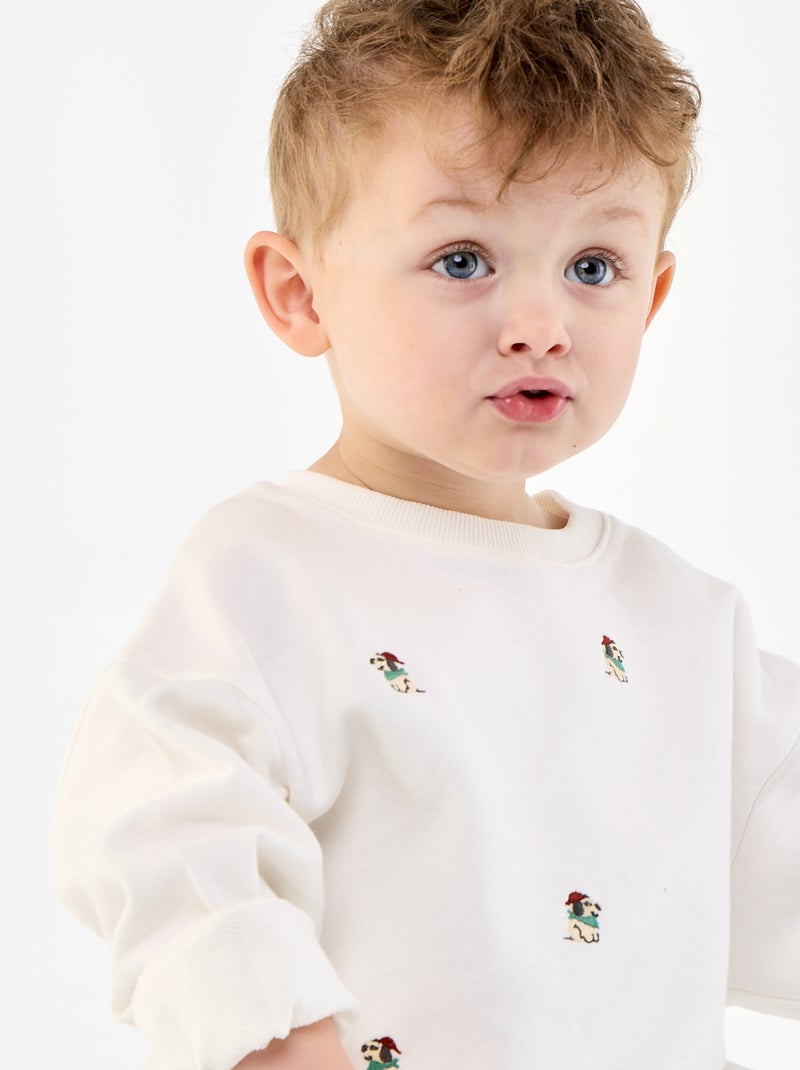Sweatshirt em French Terry Branco - Kiabi
