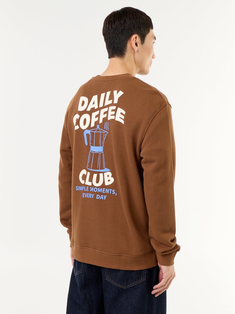 Sweatshirt em French Terry Castanho - Kiabi