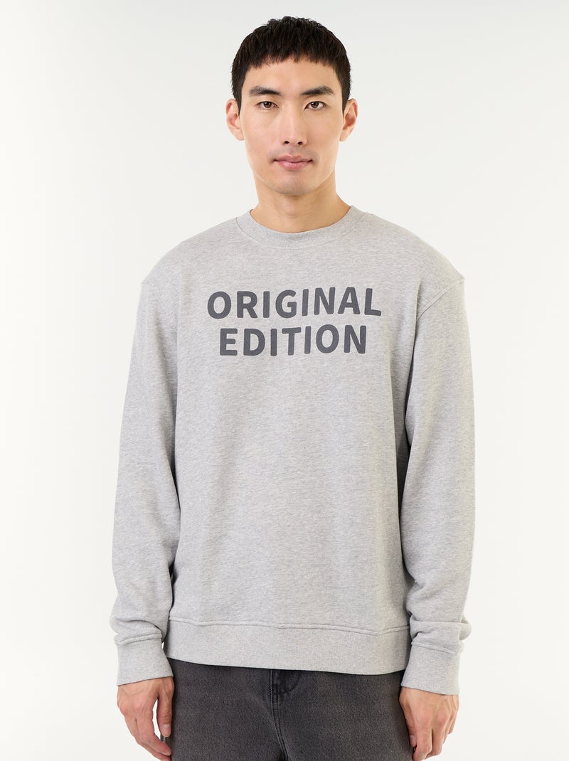 Sweatshirt em French Terry Cinza - Kiabi