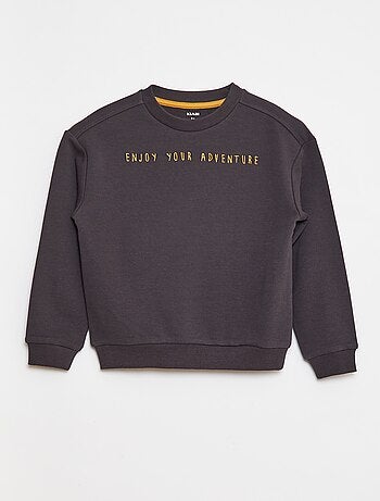 Sweatshirt em french terry com mensagem bordada