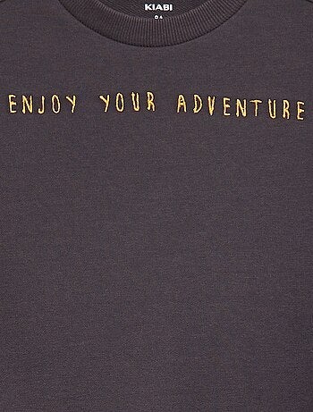 Sweatshirt em french terry com mensagem bordada