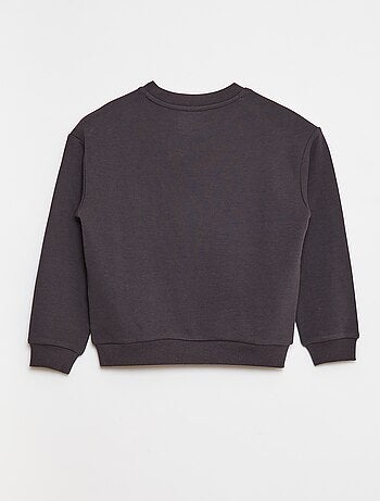 Sweatshirt em french terry com mensagem bordada