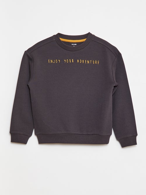 Sweatshirt em french terry com mensagem bordada - Kiabi