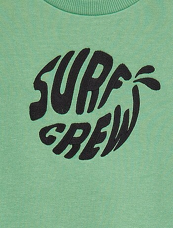 Sweatshirt em french terry com mensagem bordada